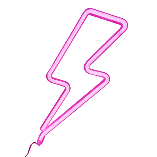 LED neon fali dekoráció villám formájában 22,5 x 19,5 cm Fali fénydekoráció USB-vel vagy 3x AA elemmel Neonfény a szobába