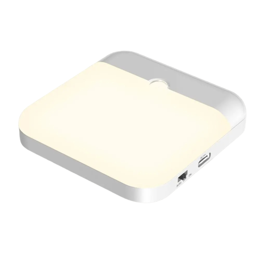 LED-panel med bevægelsessensor varm hvid 7,8 x 7,8 x 1,7 cm