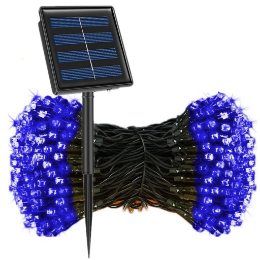 LED řetěz 13 m 120 diod se solárním panelem