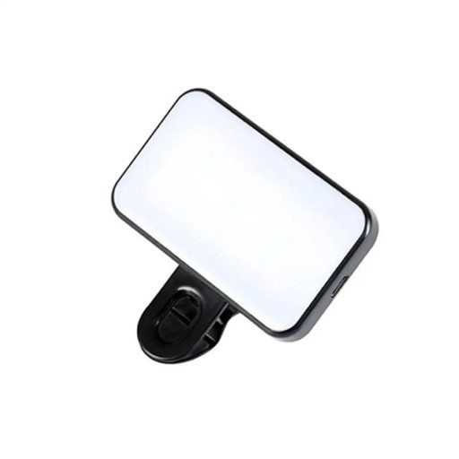 LED Ring Selfie Light with Clip 7.8 x 4.5 x 5.8 cm White and Warm Light Rechargeable Fill for Photo and Video iPhone iPad Mobile Phone Laptop