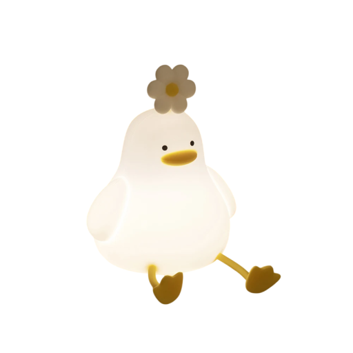 LED Silicone Night Light in the Shape of a Duck 11 x 13 x 14 cm Rechargeable USB Lamp with Touch Switch Cute Children's Decoration