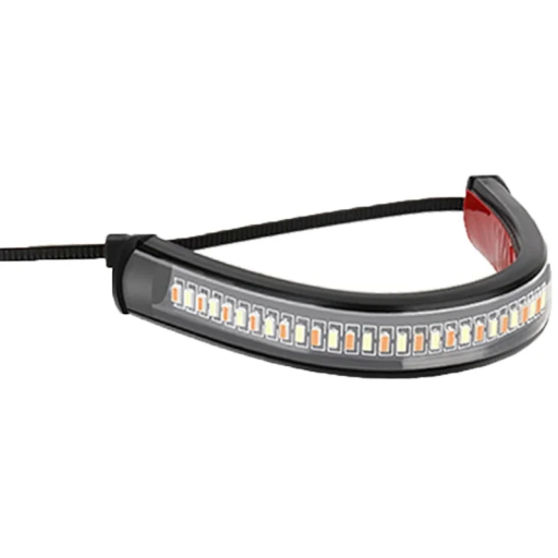 LED-stribe blinklys 12V 12,5 cm Hvidt og gult lys Selvklæbende motorcykelblinklys med tape 10,5 cm Kabel 45 cm Monteringssæt