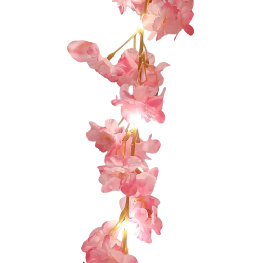 LED String Lights 2 m 20 LED Pink Cherry Blossom Artificial Flowers Decorative Garland Battery Operated for Bedroom Wedding Party and Christmas Decoration