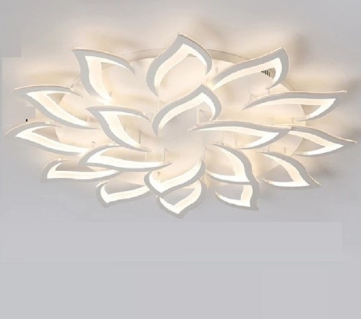 LED stropné osvetlenie v tvare kvety 170 W Moderný biely luster na diaľkové ovládanie Stmievateľné stropné svietidlo s ovládačom 110 x 12 cm