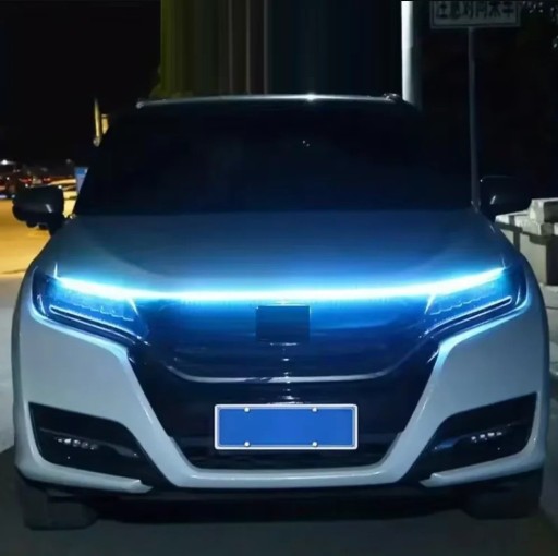 LED světelný pás na kapotu auta 180 x 1,1 x 0,6 cm Dynamický meteor efekt 12 V Voděodolné dekorativní osvětlení