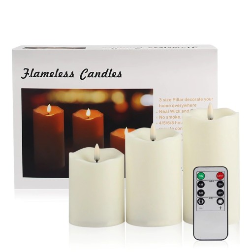 LED velas com controlo remoto 3 pcs
