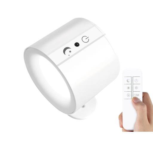 LED Wandlamp met Touchbediening Dubbele Kop Draaibaar 360° Draadloos Licht met Drie Kleuren Licht