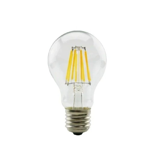 LED žárovka s vláknem A60 Klasický tvar hrušky Patice E27 2 W 220 V Rozměry 100 x 60 mm Čiré sklo Teplá bílá Do lustru i stolní lampy