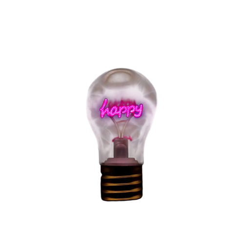 LED žárovka s vláknem ve tvaru nápisu happy A70 5 V 2–5 W 7 x 12,5 cm Sklo a zlatá hliníková objímka Růžové světlo Dekorace na oslavu