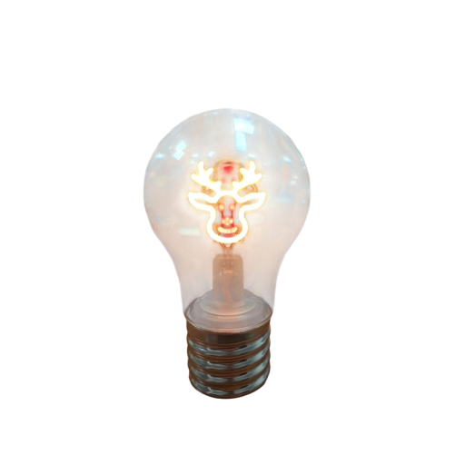 LED žárovka s vláknem ve tvaru soba A70 5 V 2–5 W 7 x 12,5 cm Skleněný kryt a hliníková objímka Žluté a červené světlo Dárek pod stromeček