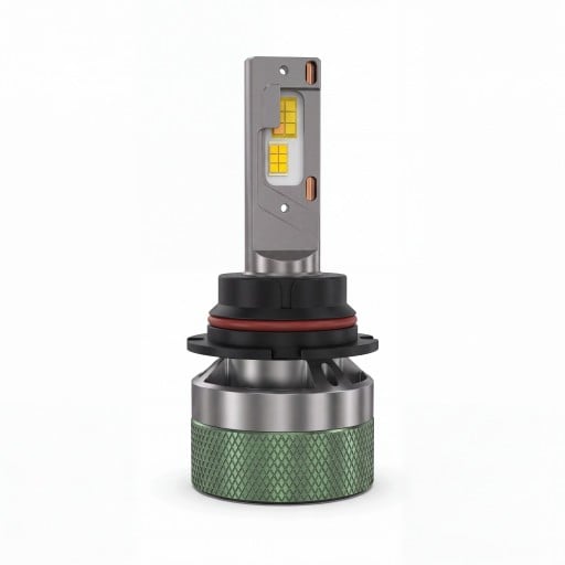 LED žárovky do světlometů 9007 HB5 dálková/potkávací, ovládání Bluetooth aplikací, 12V/24V, CSP čipy a ventilátor, zeleno-šedé, pro auto