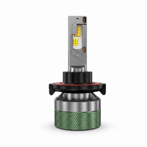 LED žárovky do světlometů dálková/potkávací s Bluetooth aplikací H13/9008, 3000K–8000K, CSP čipy a ventilátor, zeleno-šedé, pro auta 12V/24V