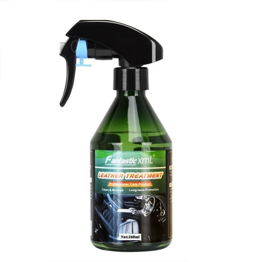 Lederreinigingsspray 260 ml voedende olie zorg groene fles met spraykop bescherming interieur auto stoelen