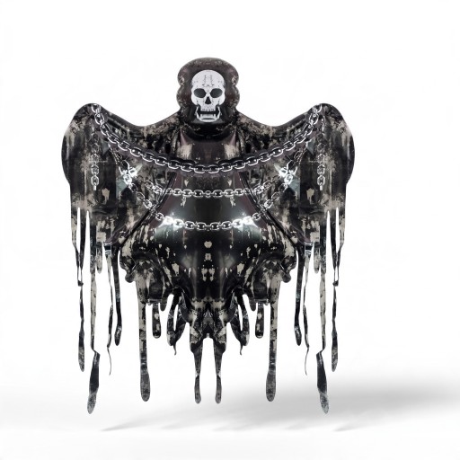 Légbuborékos szellem lóbálával és láncokkal Halloweeni dekoráció 100 x 120 cm Fóliabuborék Fekete és szürke Dekoráció Halloweenra