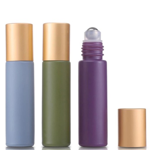 Lege roll-on flacon 10 ml 6,4 × 2 cm glazen flesje met stalen roller voor het aanbrengen van parfumolie of cosmetica