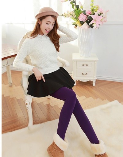 Leggings élastiques d'hiver pour femmes - Violets