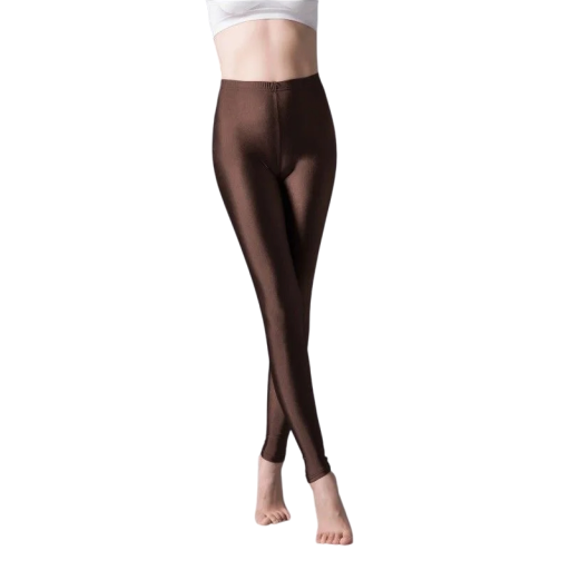 Leggings lucidi aderenti per donne Pantaloni da yoga altamente elastici Effetto lucido Abbigliamento fitness Leggings elasticizzati per sport e tempo libero