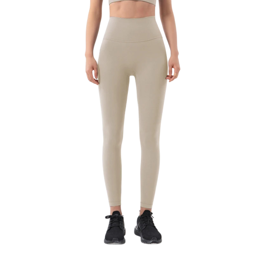 Leggings sportivi da palestra con vita alta Pantaloni elastici traspiranti Tasca invisibile in vita Materiale assorbente Effetto sollevante