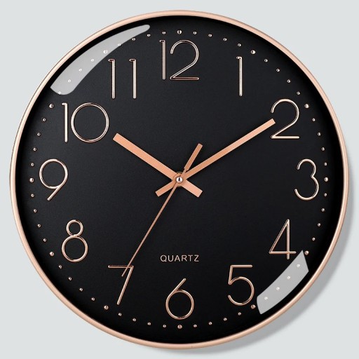 Leise Wanduhr 20 cm Kunststoffglas 3D geprägtes Zifferblatt Kein Ticken Leise Uhr für Wohnung Büro Küche Wohnzimmer
