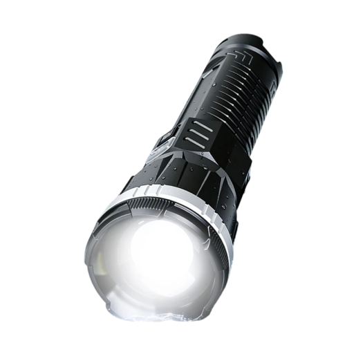 Leistungsstarke LED Taschenlampe mit Stativ USB wiederaufladbar 8 Beleuchtungsmodi multifunktional schwarz für Outdoor- und Notfälle