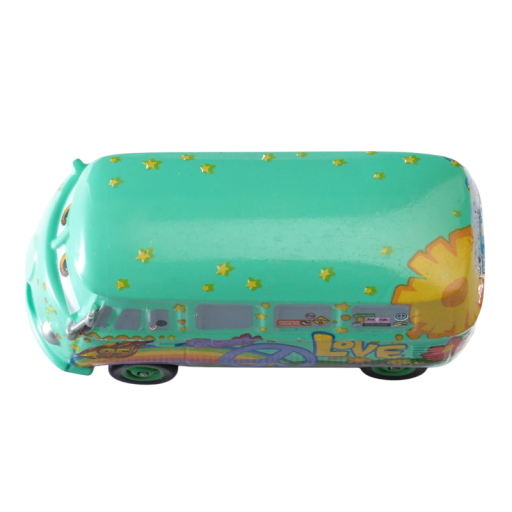 Leksaksbil i legering Disney Pixar Cars 3 Fillmore 1:55 samlarfordonsmodell för barn Detaljerad design metallkaraktärsfordon