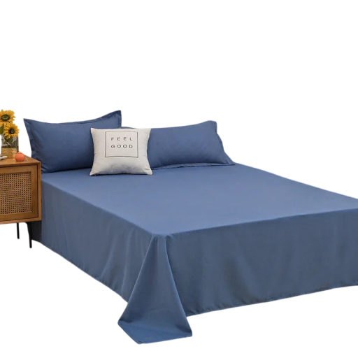 Lençol liso sem elástico 220 x 230 cm Superfície lisa para uso diário Alojamento estudantil