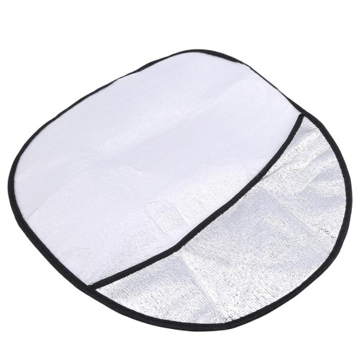 Lenkrad-Sonnenblende, 49 x 45 cm, silberfarben, faltbar, Auto-Lenkradabdeckung, UV-Schutz, doppelt, starkes Anti-UV-Visier