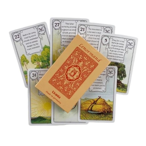 Lenormand tarotkort spådomskortlek 38 kort ca 9,6 cm flerfärgade illustrationer klassiska motiv för tolkning och spådom