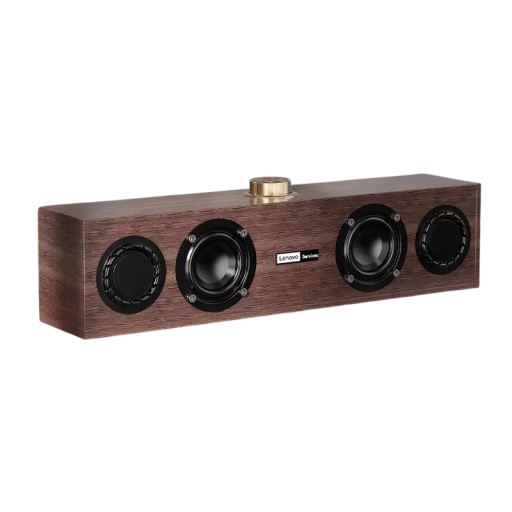 Lenovo houten multimedia Bluetooth en bedrade retro subwoofer 32,7 x 6,8 x 7,8 cm voor TV computer en mobiele telefoon