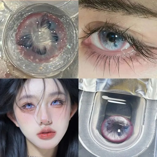 Lentilles de contact colorées annuelles sans correction avec motif de papillon dans l'iris lentilles décoratives pour effet cosplay anime