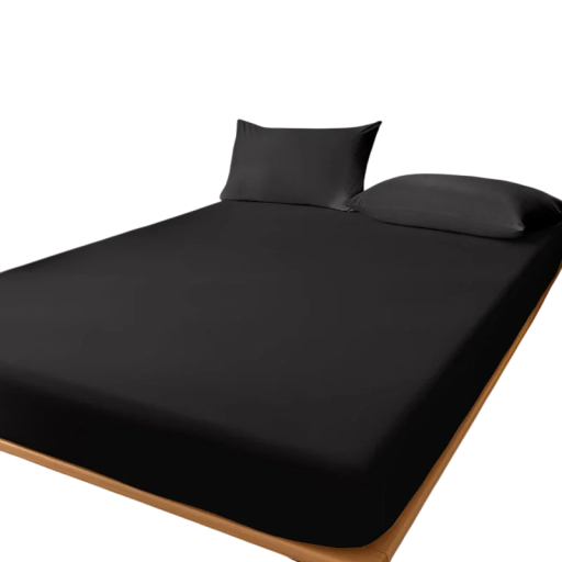 Lenzuolo elastico 160x200cm Nero opaco Lenzuolo da letto Elasticizzato Morbido Delicato al tatto Sonno confortevole Facile manutenzione