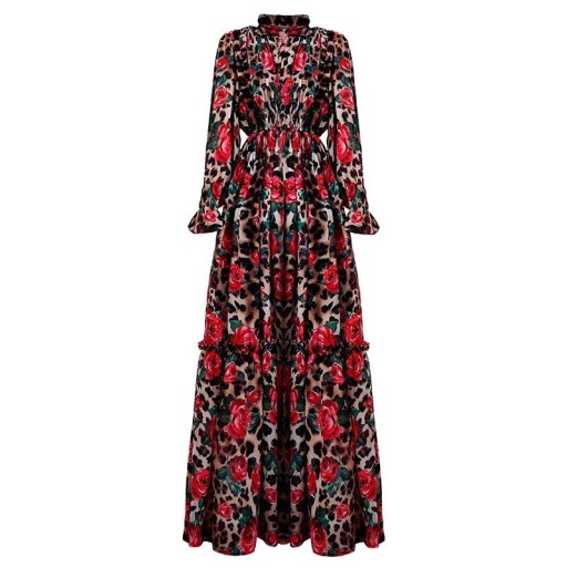 Leopard Print Dress with Flowers