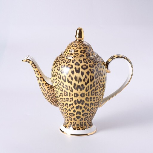 Leopard tekande af porcelæn