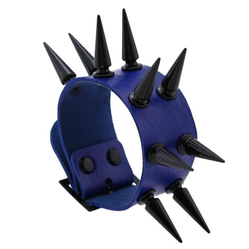 Leren armband met spikes H464