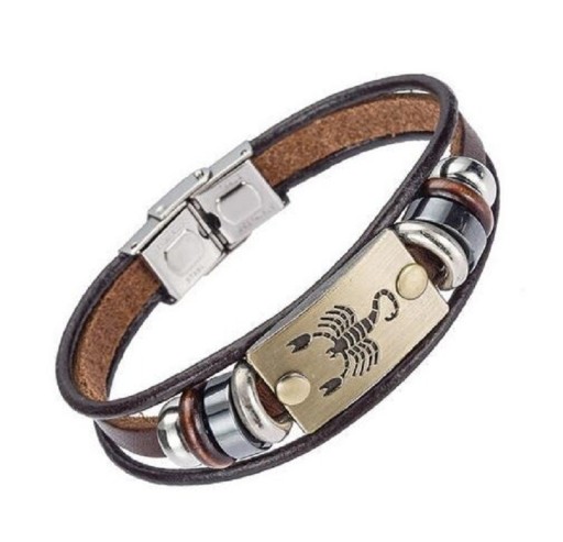 Leren armband met sterrenbeeld H680