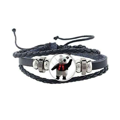 Leren panda armband