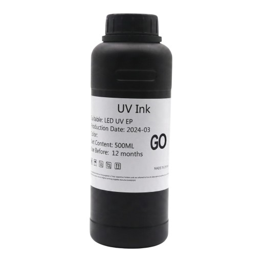 Lesklý UV inkoust 500 ml Mäkky LED inkoust Pre tlačové hlavy Epson i3200 XP600 L800 a DX5 Na plochý tlač kože i fólií