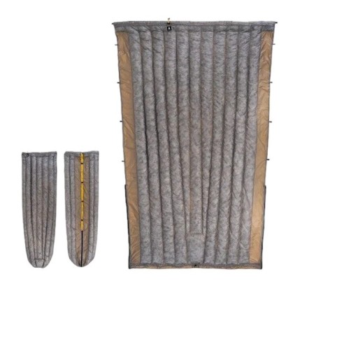 Letnia ultralekka kołdra puchowa Komfort od 15 °C Rozmiar 194 x 124 cm Puch kaczy 800 FP i nylon 10D Szara Na kemping i jako śpiwór