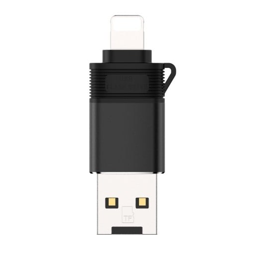 Lettore di schede Micro SD 3 in 1 per telefono con connettore Lightning e computer con USB Velocità di trasferimento 480 Mbps Dimensioni 4,3 x