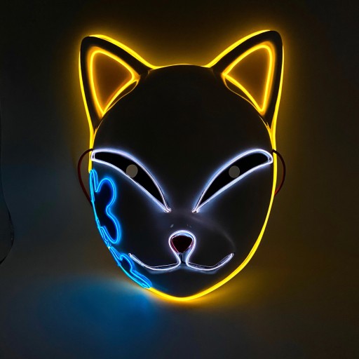 Leuchtende Halloween-Katzenmaske
