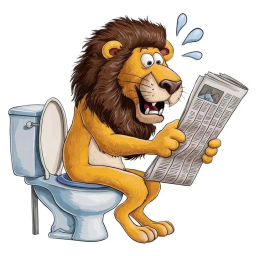 Leuke toiletsticker met leeuwenmotief 20 cm PVC waterdichte decoratie voor WC originele uitstraling en eenvoudige applicatie