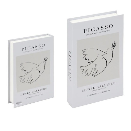 Libro falso decorativo con spazio di archiviazione, apribile, design Picasso - Decorazione elegante con spazio di archiviazione per interni artistici