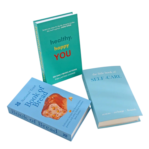 Libros decorativos falsos 3 pcs No abribles libros pasteles Healthy Happy You Self Care decoración moderna