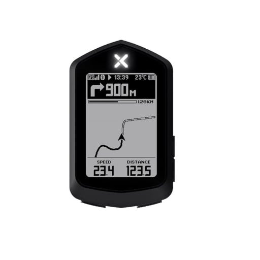 Licznik rowerowy z nawigacją GPS 2,4" wyświetlacz Bluetooth ANT+ USB-C IPX7 czarny do śledzenia trasy i treningu rowerowego