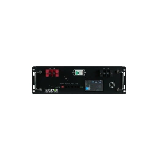 LiFePO4 akku 51,2 V 120 Ah 16S älykkäällä BMS:llä 100 A ja kosketusnäytöllä LCD 440 x 385 x 195 mm 6000 sykliä musta aurinkoenergia varasto