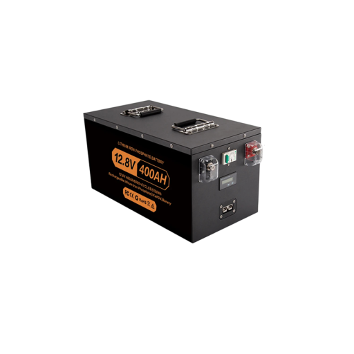 LiFePO4-batteri 12 V 400 Ah lithiumbatteri 5120 Wh LCD-display smart BMS 6000 cykler 490 x 240 x 252 mm sort til campingvogne og både