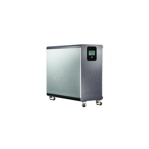 LiFePO4 batterij 51,2 V 600 Ah 16S 30720 Wh met 200 A BMS en RS485 en CAN roestvrijstalen behuizing met wielen 720 x 435 x 860 mm zilver zonne-energie opslag