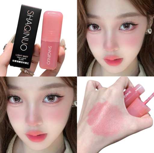 Light Liquid Blusher 3.5 g 2.6 x 7.7 cm Illuminating Hydrating Blusher in a Tube with Sponge Applicator Natural Effect
