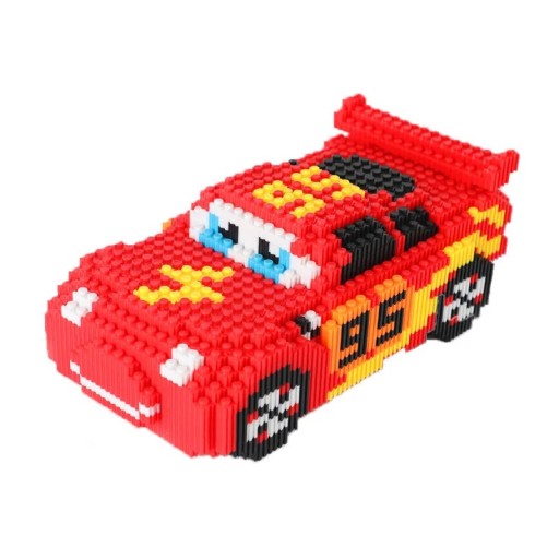Lightning McQueen racingbil byggsats 26x14x10 cm Hopfällbar bilmodell Kreativ byggsats för barn Utveckling av finmotorik och fantasi