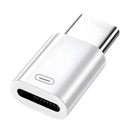 Lightning to USB-C Adapter 27W White Fast Charging Converter with PD Support for iPhone 15 Pro Max Plus iPad and MacBook